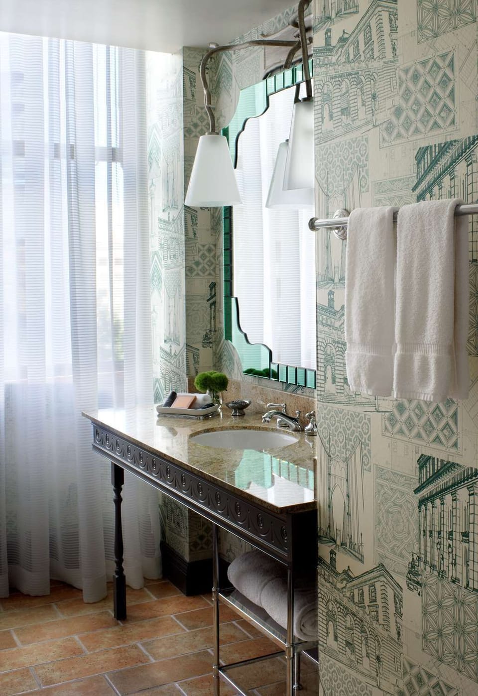 Full bathroom with a shower. Basic toiletries and towels are provided