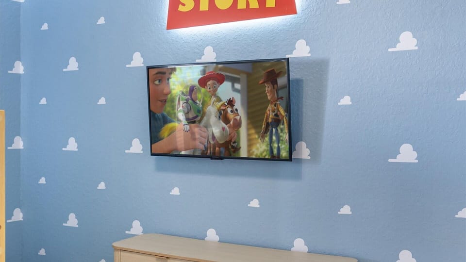 Toy Story themed kids room with bunk beds