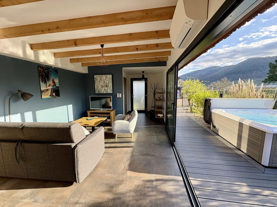 living room opening onto terrace