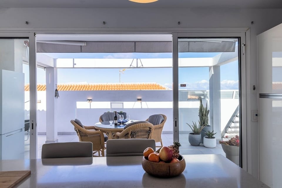 Patio doors leading onto external terrace
