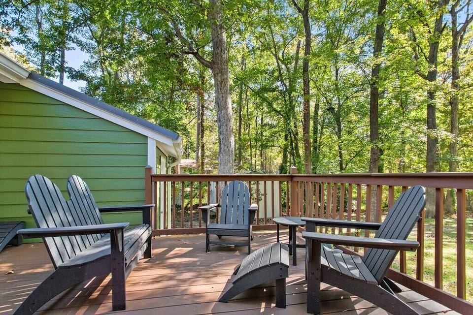Back porch with sitting area.