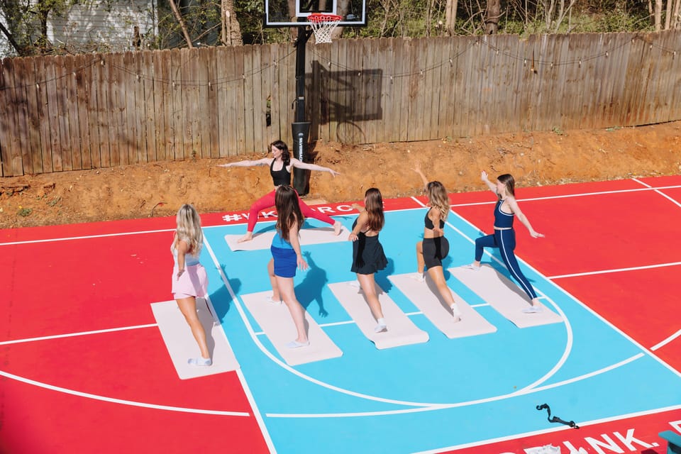 Start the day on our bold court—Carolina sun, yoga mats, and good vibes.