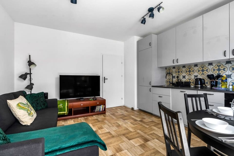 Living Room with Sofa Bed and Smart TV | Book Now with RENTUJEMY.COM