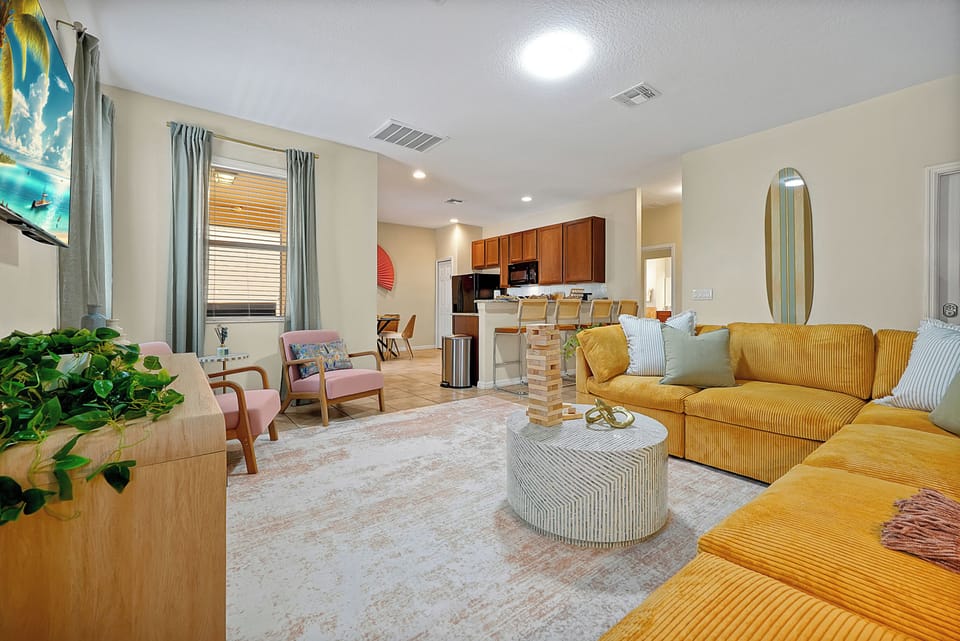Living room and kitchen