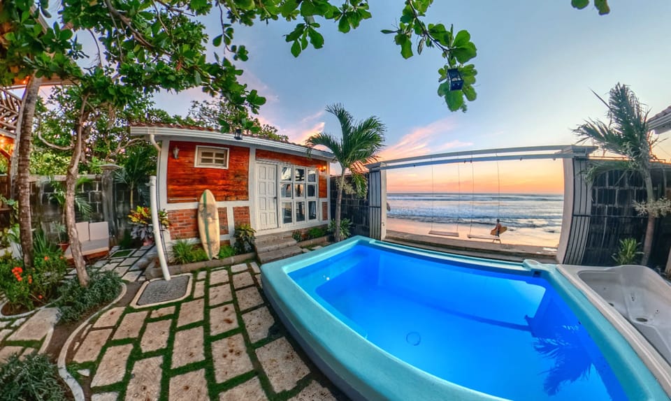 Our Pool, Surfing Out front, Outdoor rinse shower and Casita 3 next to the pool.