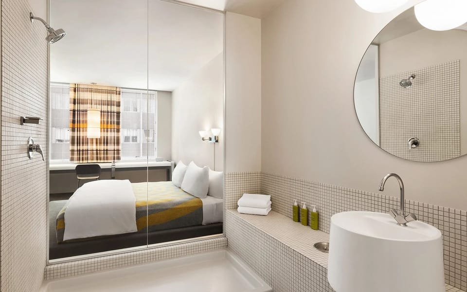 Indulge in a spa-like bath with polished, modern finishes