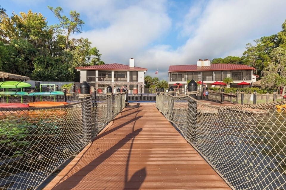 Soak up lake breezes beside pedal boats on the dock.