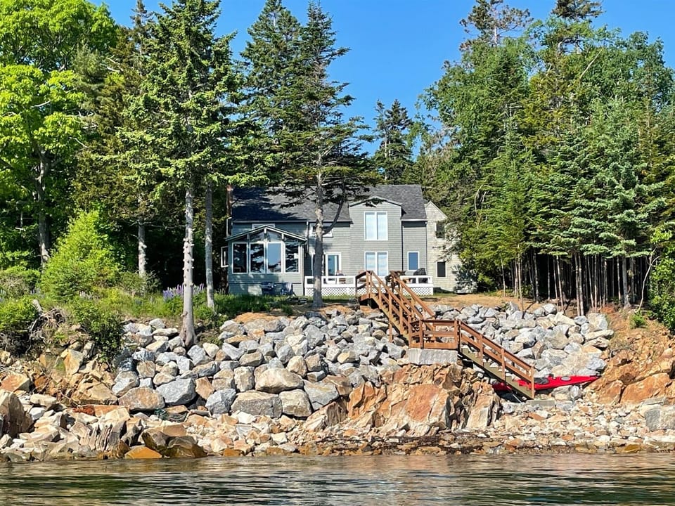 View of the house and new stairs to water added for the 2021 season