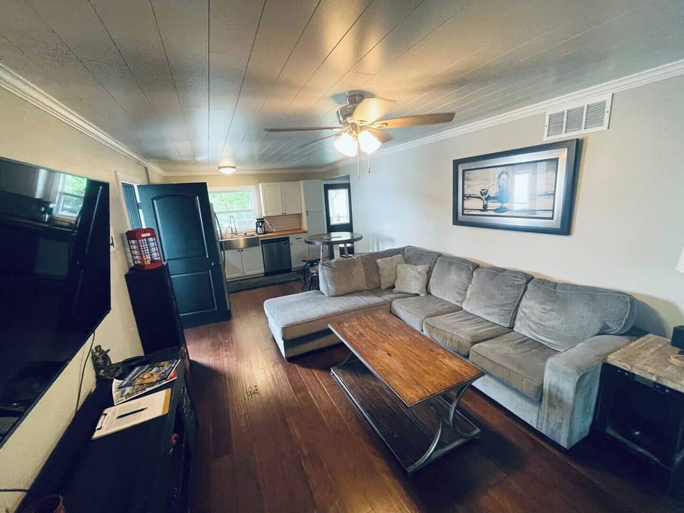 Cozy up on the couch after a long day on the water.