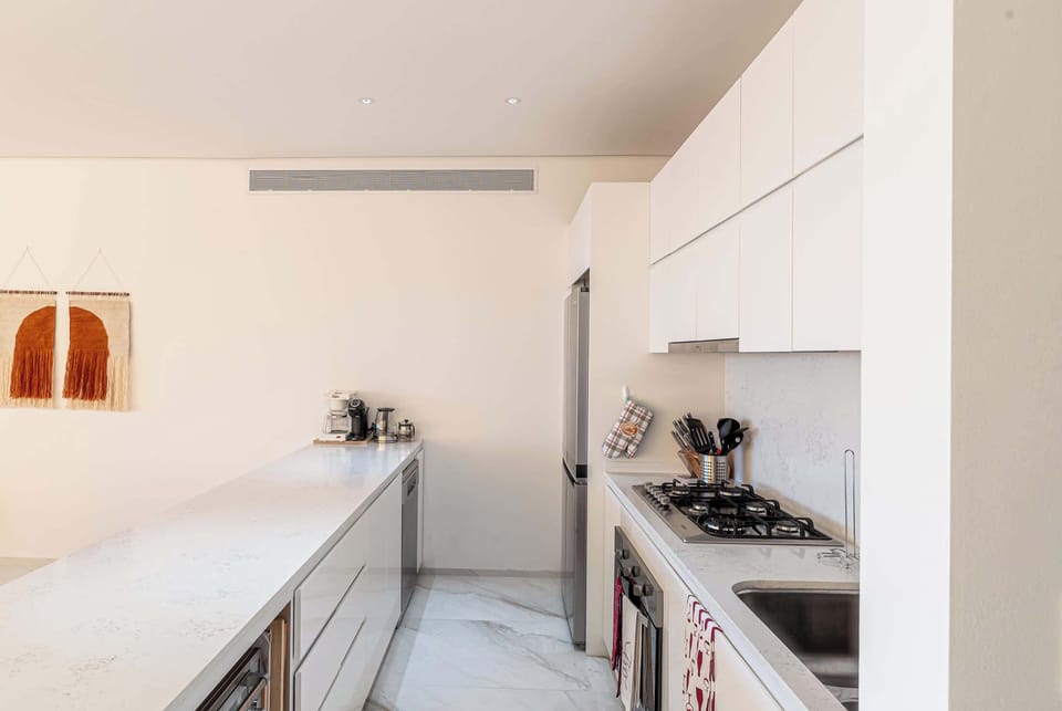 Large kitchen for food prep and hosting