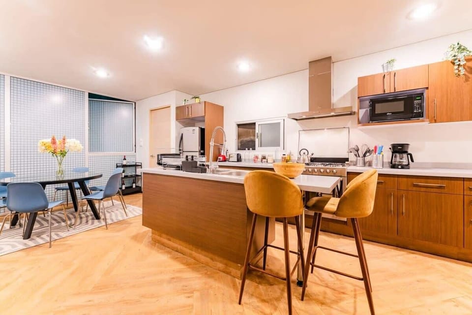 You can have a seat in the kitchen while doing meal prep