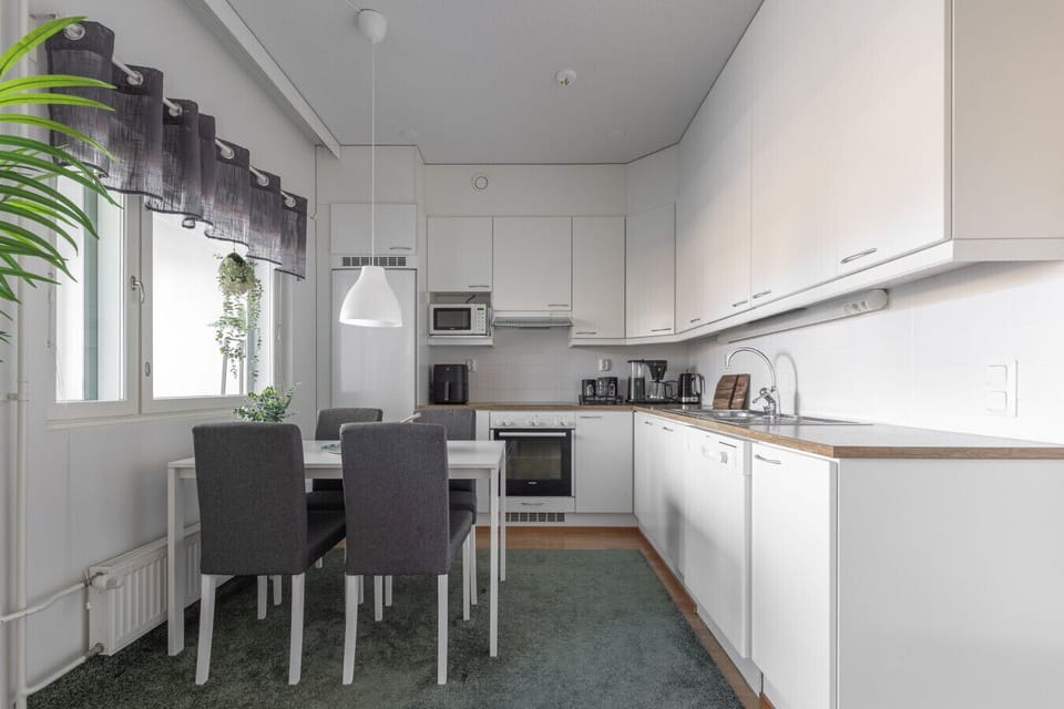 The apartment is equipped with all the modern amenities you need, including a fully stocked kitchen with a dishwasher and coffee maker