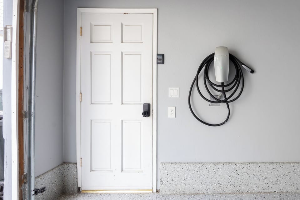 EV charger in garage. (Unit A)