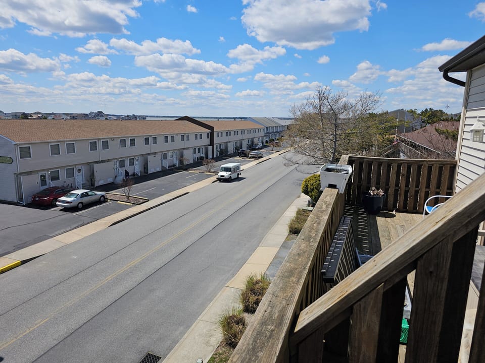 View from balcony of streeet leading to the bay.