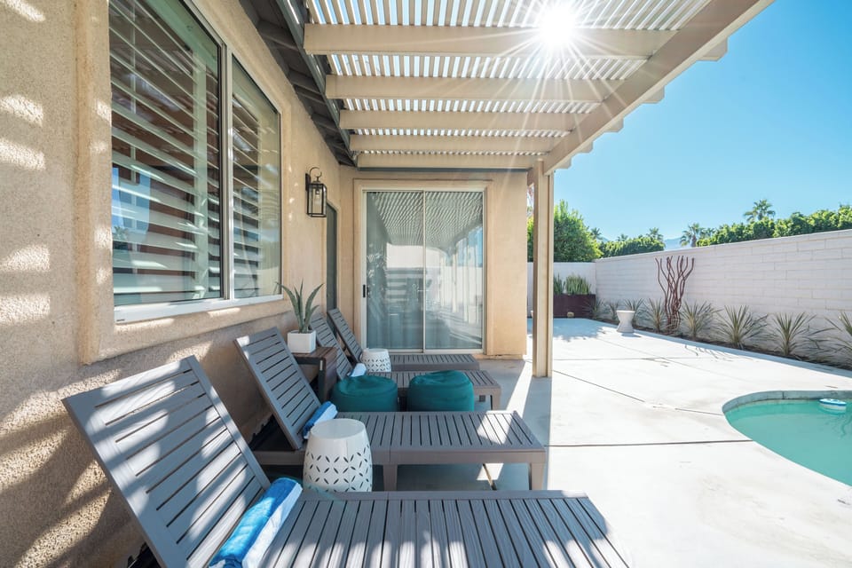 Enjoy the shades lounge chairs for some fun in the sun!