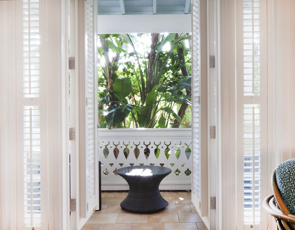 Step outside to breathe in lush greenery and warm sunshine.