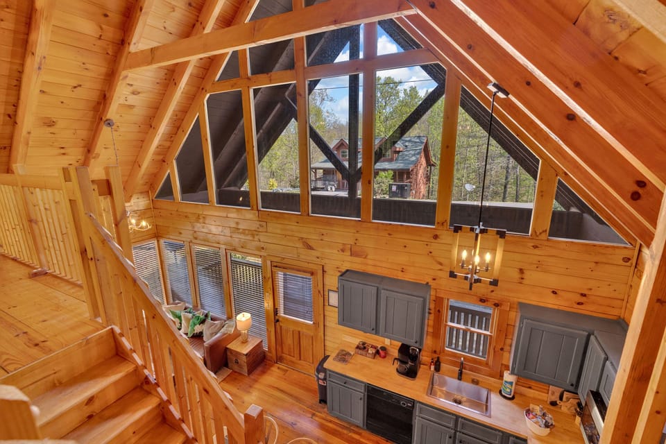 Soaring ceilings create a bright, open space you’ll love to unwind in.