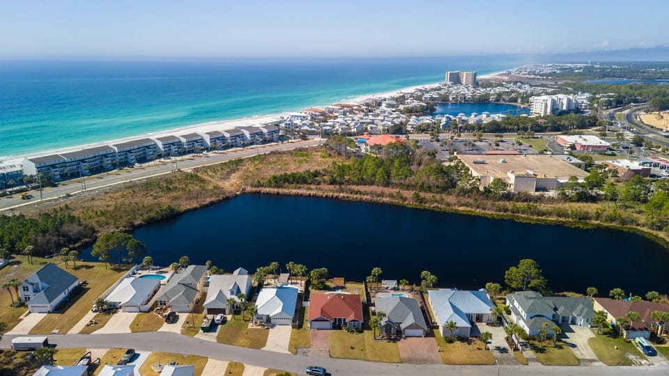 Lakeside Dream | 2 Minute Walk To The Beach | Private Heated Pool | Lounge Area | Lake Views