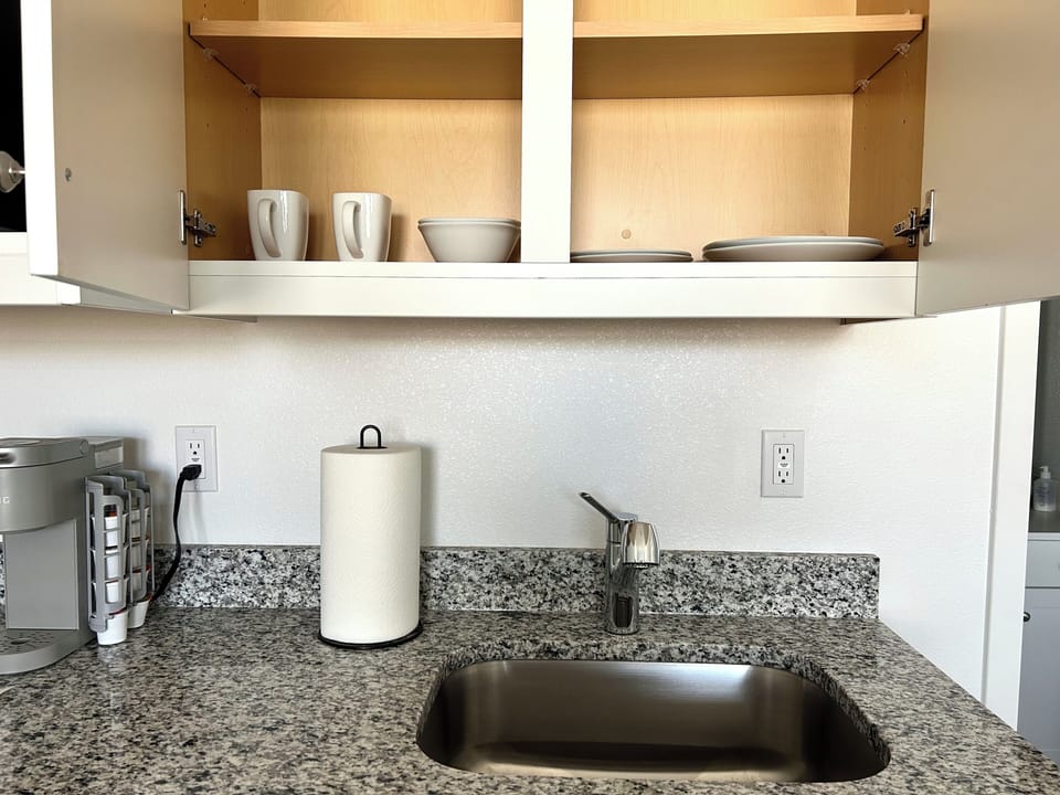 Mugs, bowls, and plates provided