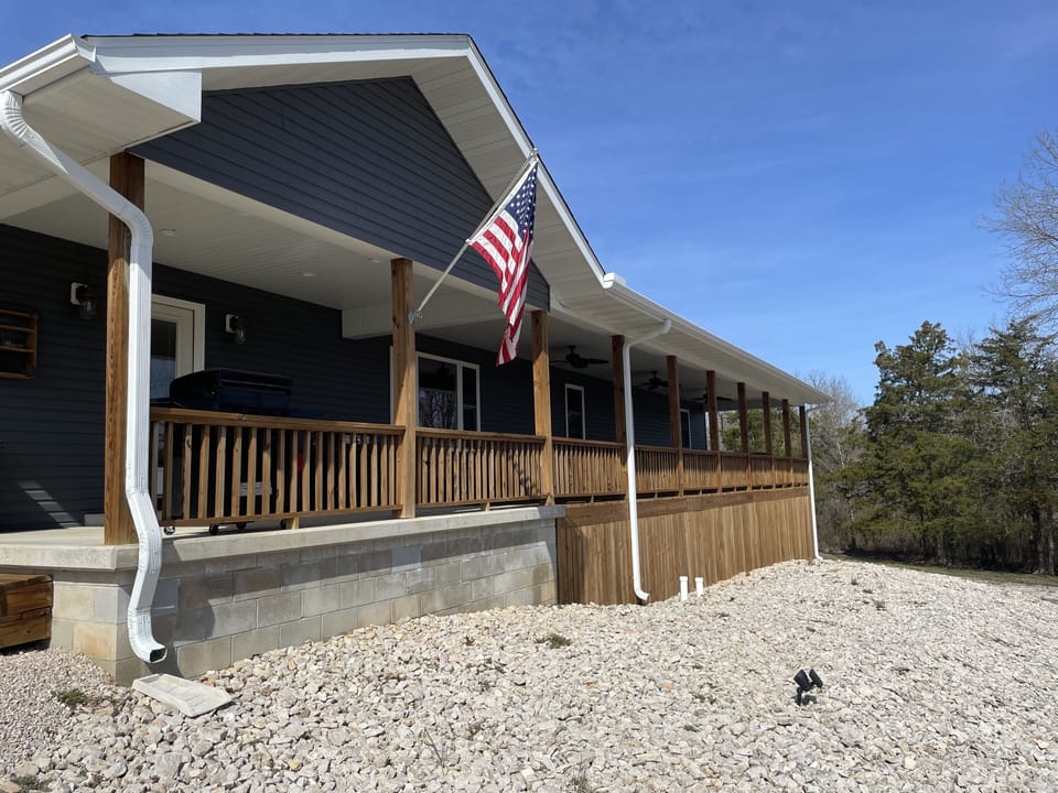 Large Front Porch overlooking the Ozark National Scenic Riverways
