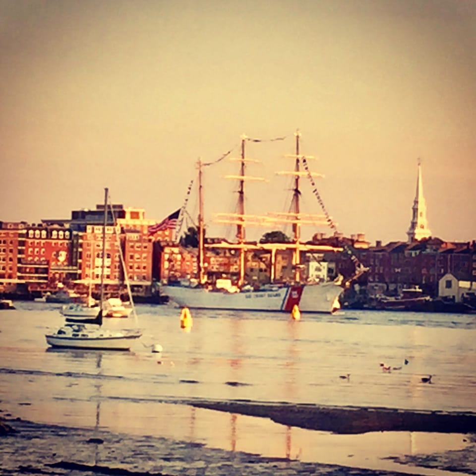 You never know who’s pulling into port!
Parade of Sail, Coast Guard Ship.
