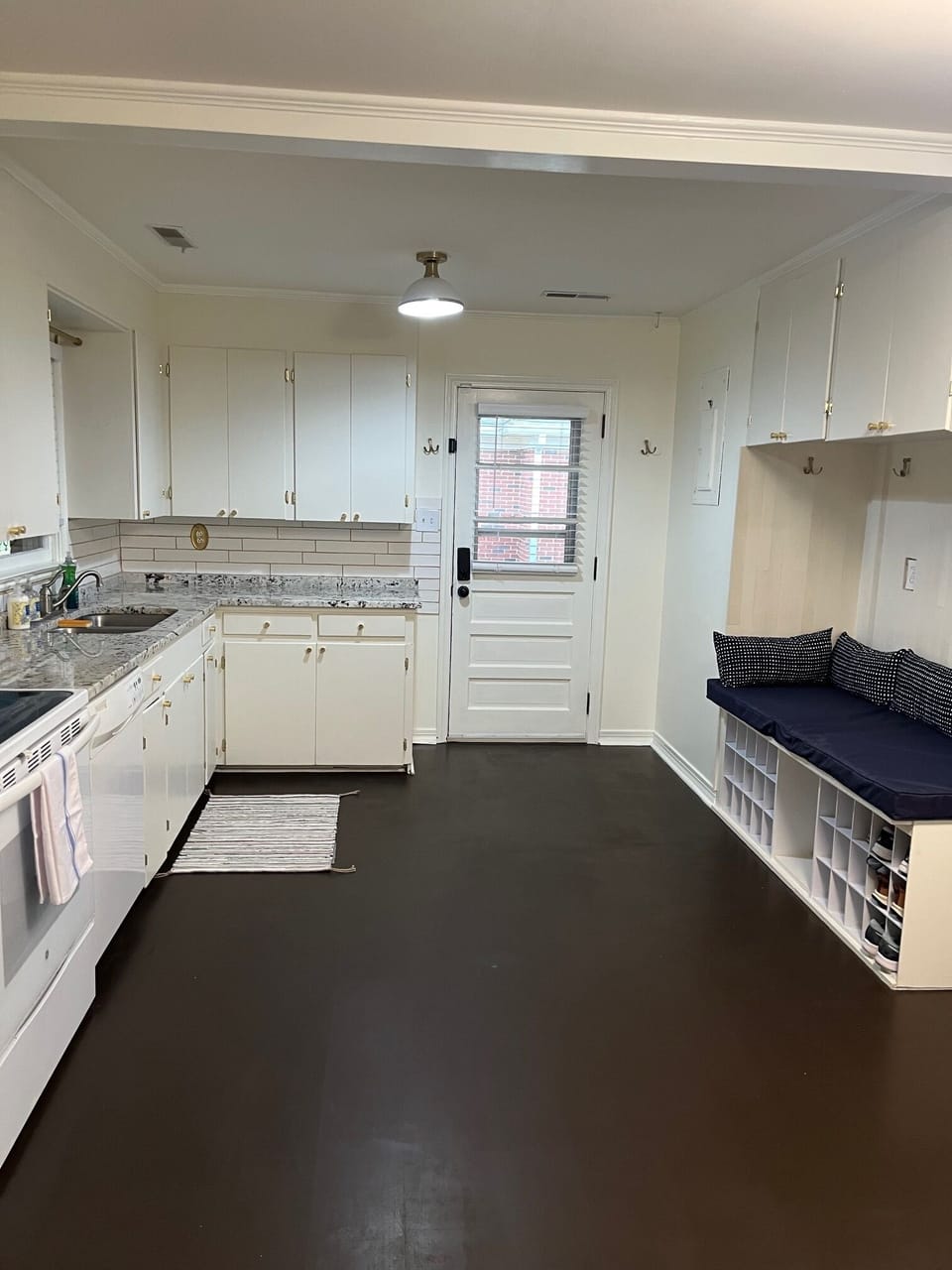 Kitchen entrance with granite countertops