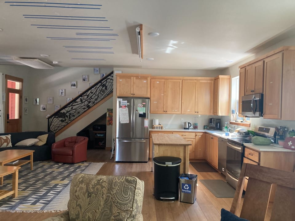 Inside the common house, a separate shared structure you can also use.