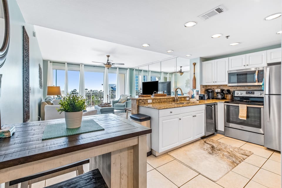 Kitchen area with gorgeous views