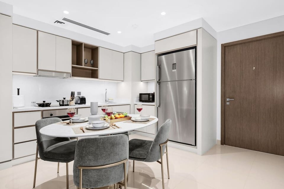 Dining Area: Stylish marble table perfect for savoring meals and creating memorable moments!