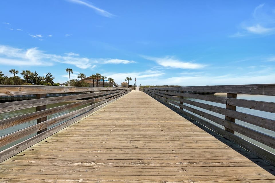 Bridge to Beach and Oceanfront Pool