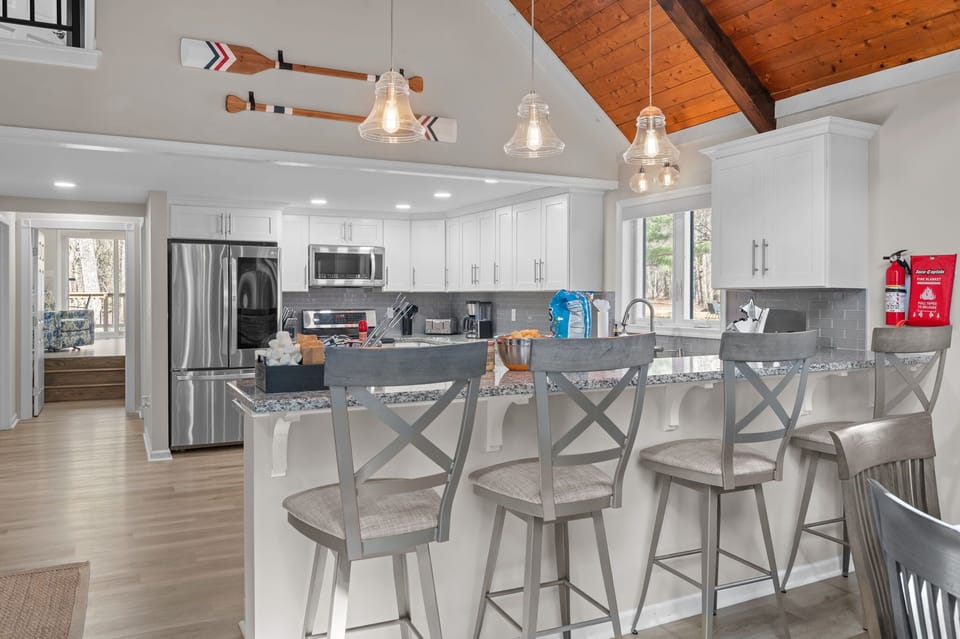 Kitchen Island Hangout
Barstool seating at the island makes this the perfect spot to snack, sip, and stay connected with the group.