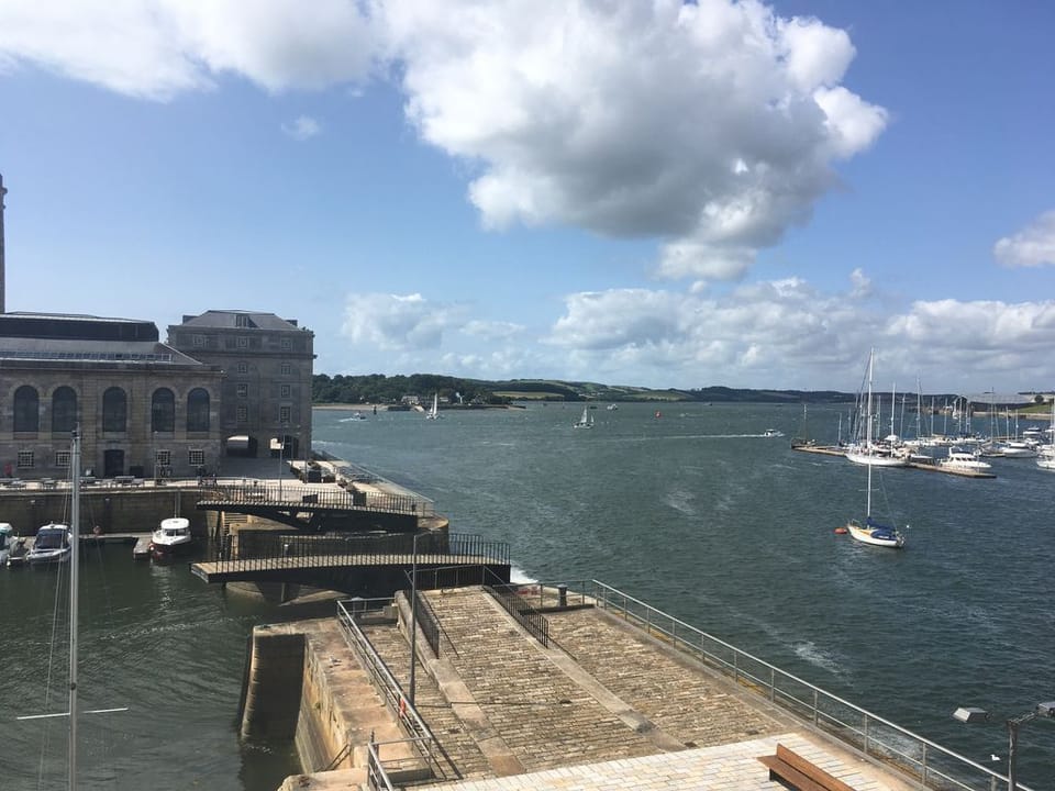 View from 59 Mills Bakery up the river Tamar