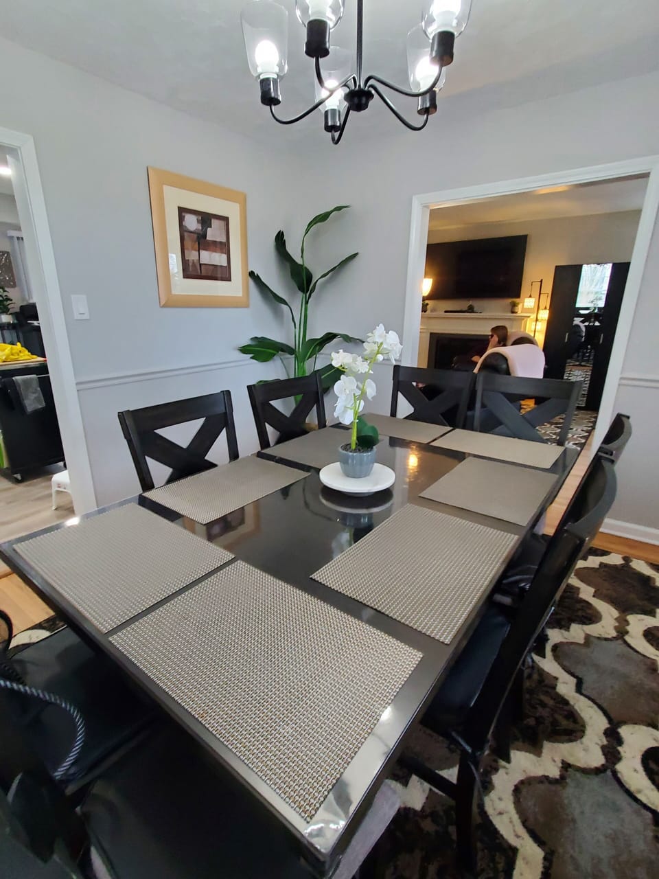 Formal dining room with seating for 8