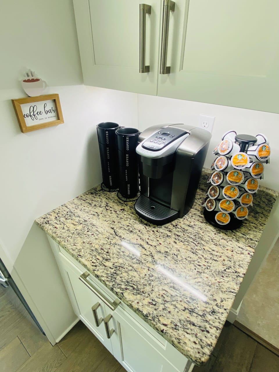I keep a fully stocked Coffee Bar! 
