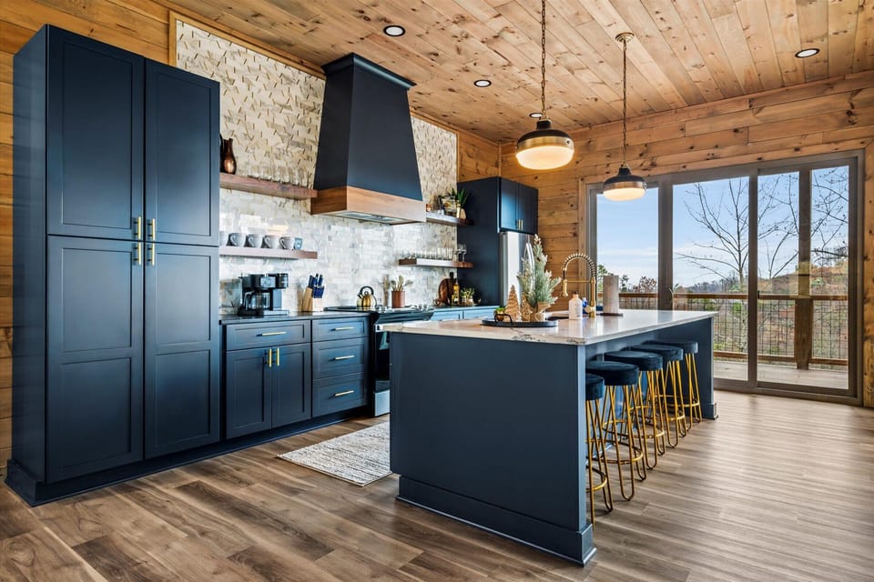 Casual bites at the kitchen island.
