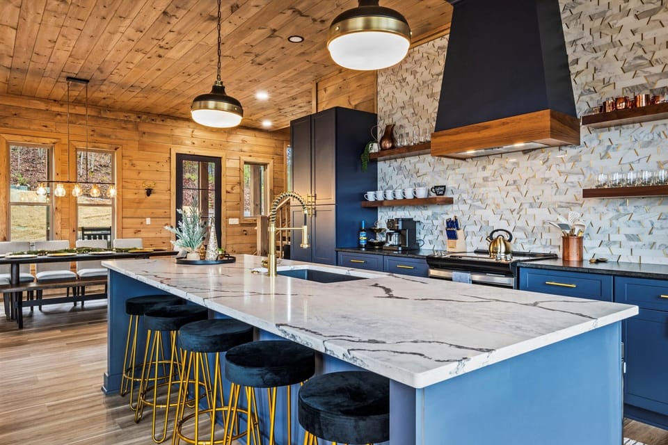 The heart of the home: our fully stocked kitchen.