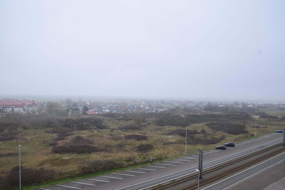 At the back of the apartment you have a view over the city