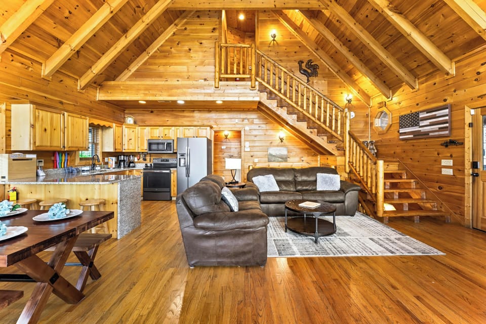 Open living space with Smart TV and sofa sleeper 