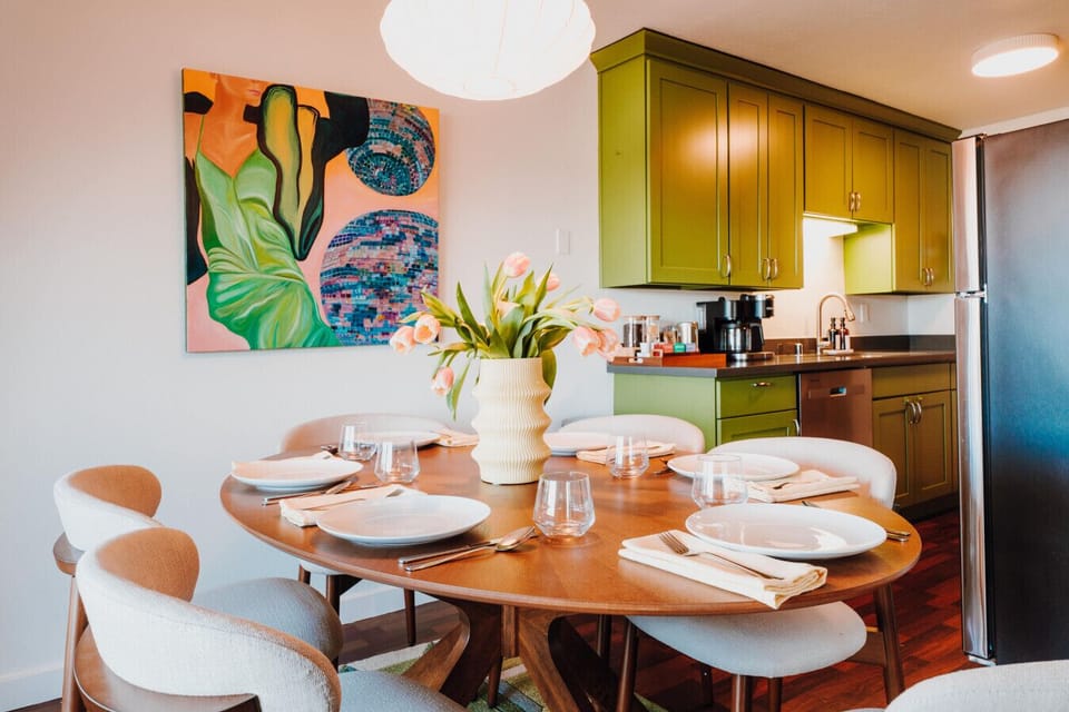 Spacious dining table for six—perfect for shared meals and gatherings!