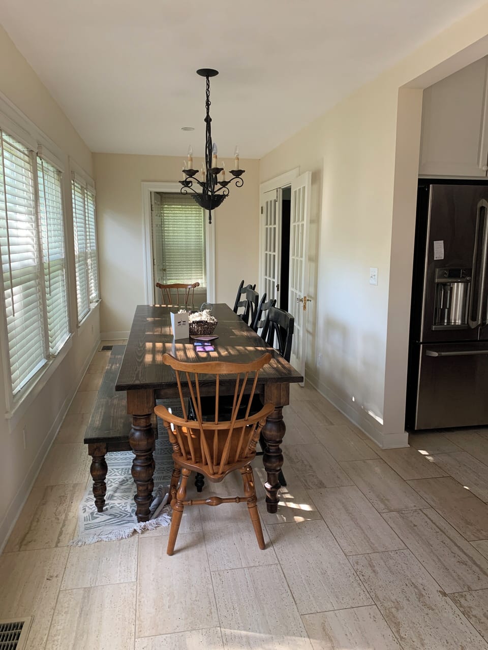 Kitchen table is custom made and seats 10 people for a feast! 