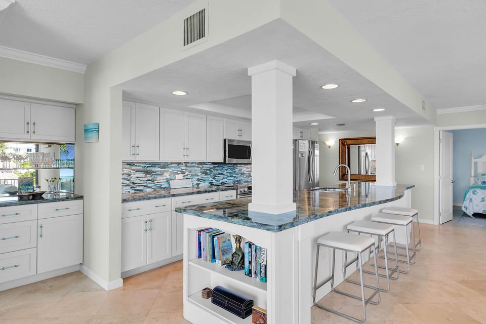 Kitchen with Mini Bar, view from Living Room - Kitchen with Mini Bar, view from Living Room