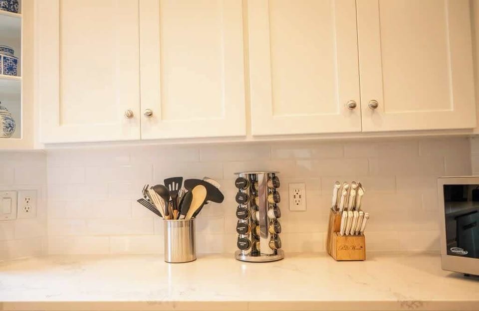 A clean, stocked kitchen for effortless meal prep.
