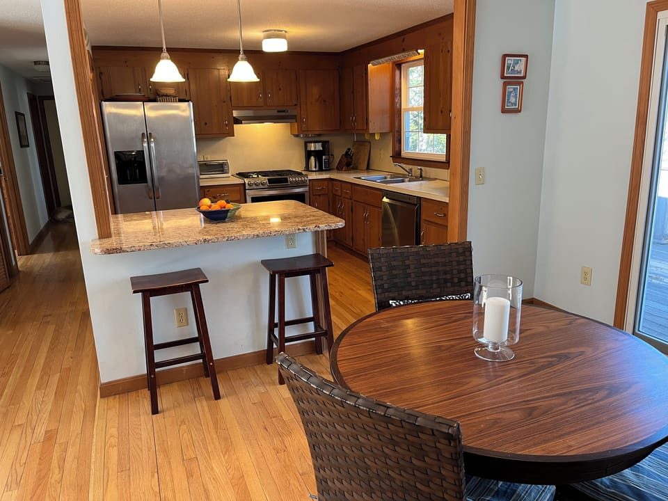 Seating at the breakfast bar
