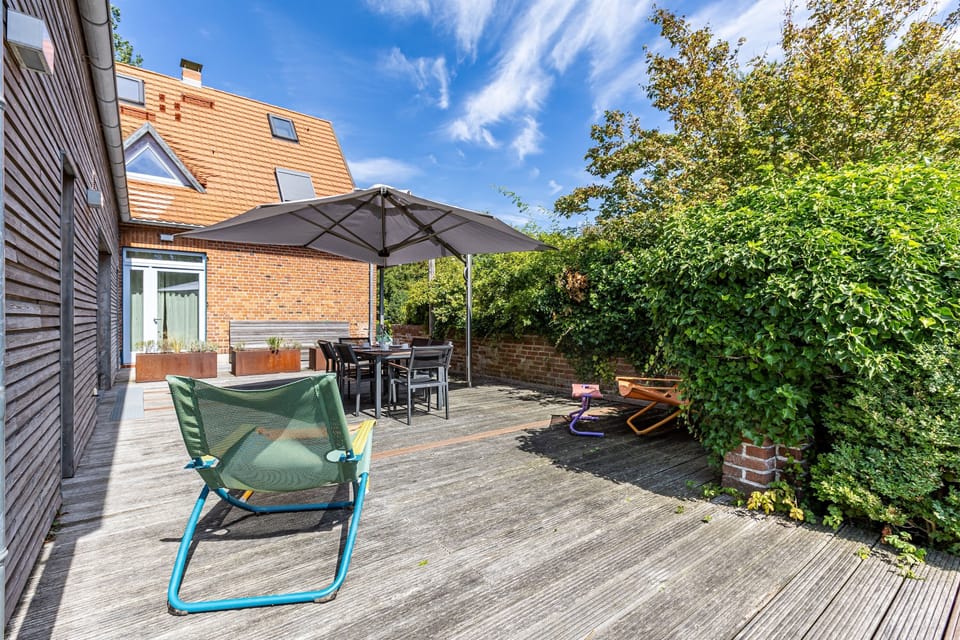 Terrace with Table and Sunshade