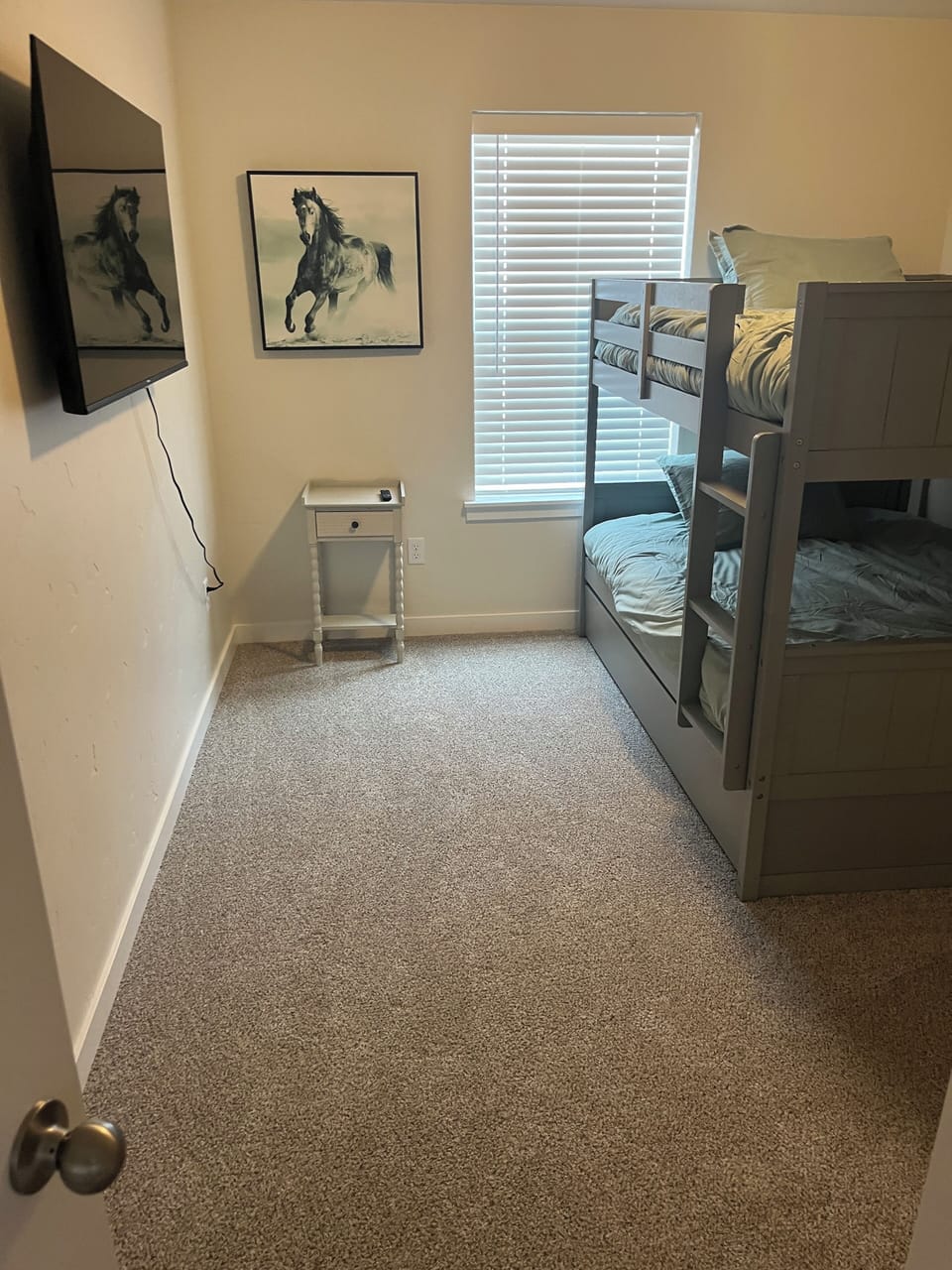 Triple bunk: 2 doubles + fold-in twin—comfy, space-smart & fun for all ages!