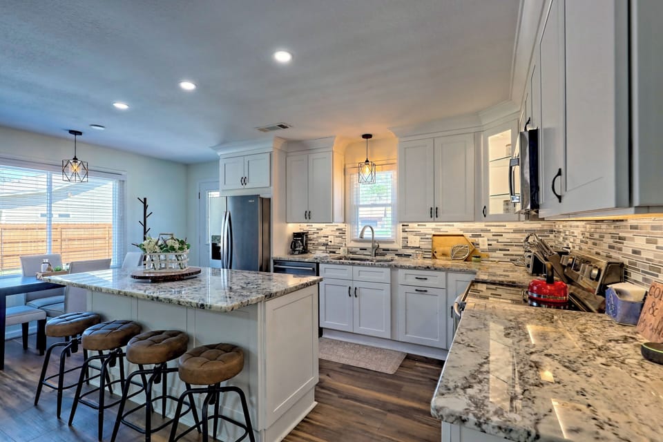 Fully stocked kitchen. 