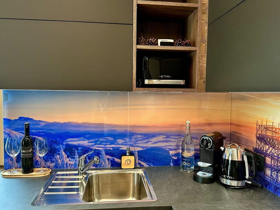 Countertop, Kitchen, Wood Stain, Bottle, Houseplant