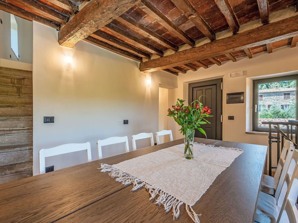 Furniture, Interior Design, Wall, Wood, Flooring, Ceiling, Kitchen & Dining Room Table, Table, Floor, Dining Room