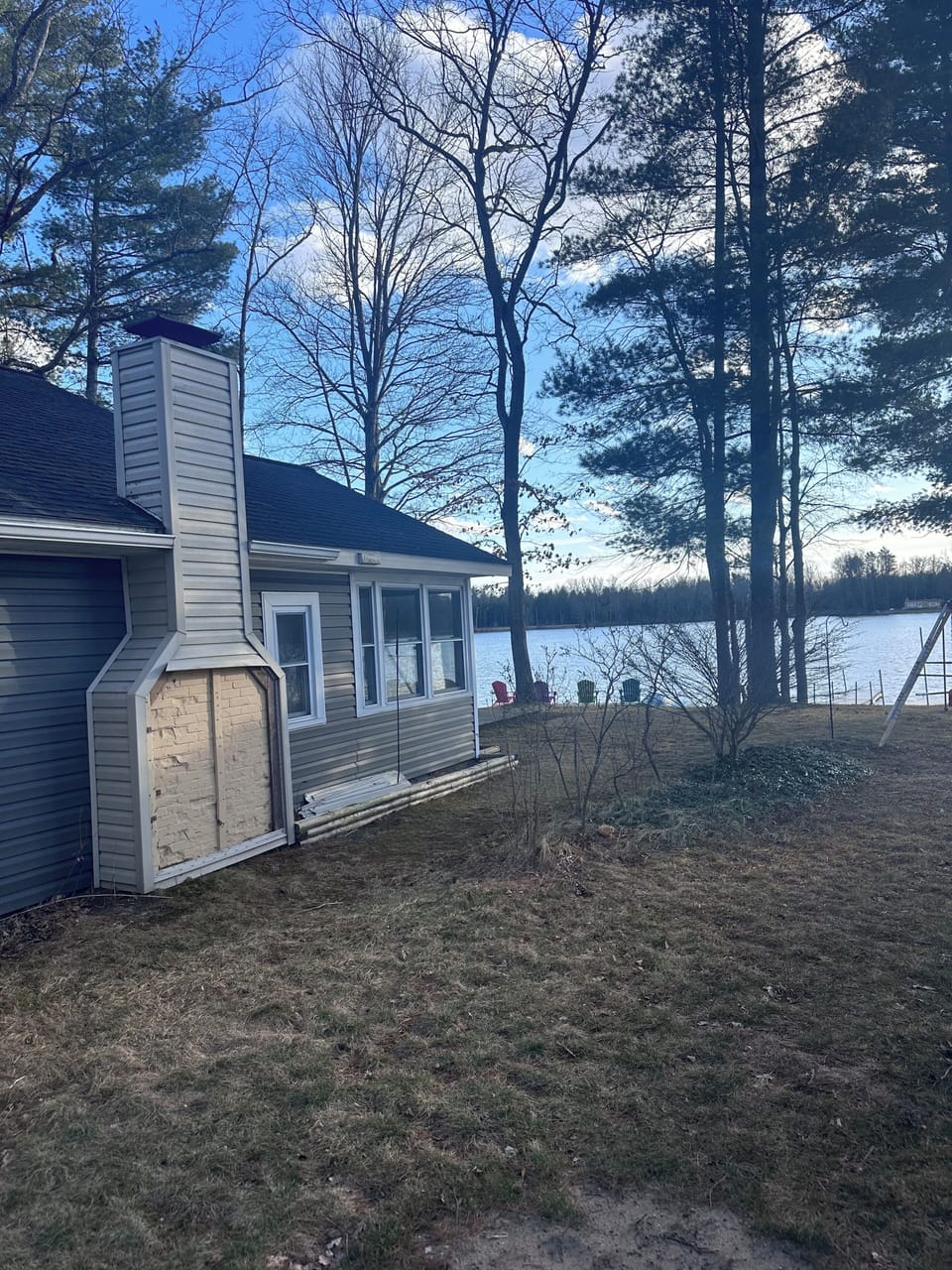 Fireplace at night inside or outside, or both!