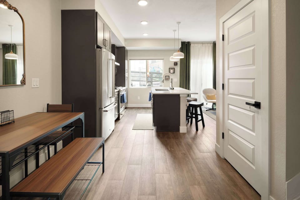 Dining area and kitchen